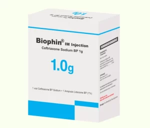 biophin im injection (ceftriaxone sodium bp 1g)