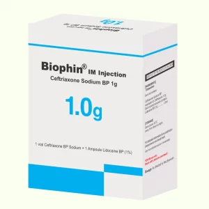 biophin im injection (ceftriaxone sodium bp 1g)